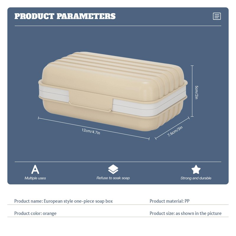 Bailinks Soap Dish with Draining Tray, Waterproof Soap Box for