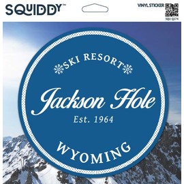 Squiddy Jackson Hole Wyoming - Vinyl Sticker Decal for Phone, Laptop, Water Bottle (2.5" Tall)