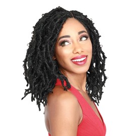 Zury Synthetic Knotless Braid Laced Front Wig - DIVA LACE BUTTERFLY LOC SHORT (1B Off Black)