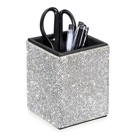 BTSKY Sparkly Bling Glam Makeup Brush Pen Decorative Diamond Crystal Rhinestones Cup Holder Organizer
