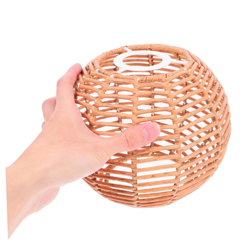 TEHAUX Artisan Crafted Retro Macrame Style Wicker Pendant Elegant Lampshade
