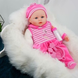 Bibi Doll - Baby Girl Doll Toy & Extra Boy Outfit 16" With Sounds Feeding Set & Magic Bottle