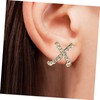 Ipetboom 2 Pairs Cross Earrings for Women with Shiny Cubic
