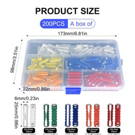 200stk Sicherungen Kfz,Kfz Sicherungen Set FüR EuropäIsche Fahrzeuge (5A, 8A, 10A, 16A, 25A),Torpedosicherungen,Autosicherungen Set Gemischt,Schmelzsicherung