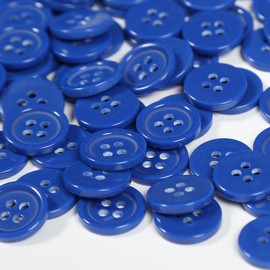 BaoQiu 15mm Plastic Buttons 5/8 Inch Sewing Resin Buttons Four Holes DIY Craft Buttons (Blue)