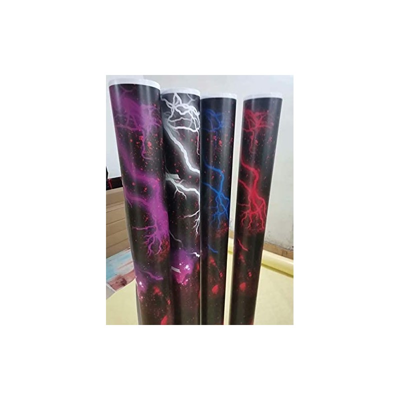 White Lightning Strike Graphic Vinyl Car Wrap Film Sheet +