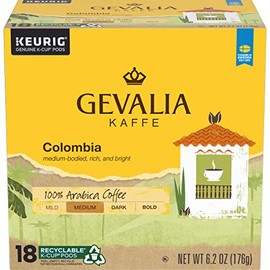 Gevalia Colombia Blend Medium Roast K-Cup Coffee Pods (18 Pods)