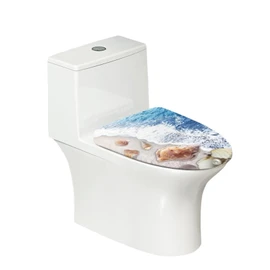 COEQINE Sea Beach Toilet Seat Cover Winter Toilet Lid Cover Bathroom Lightweight Washable Cover