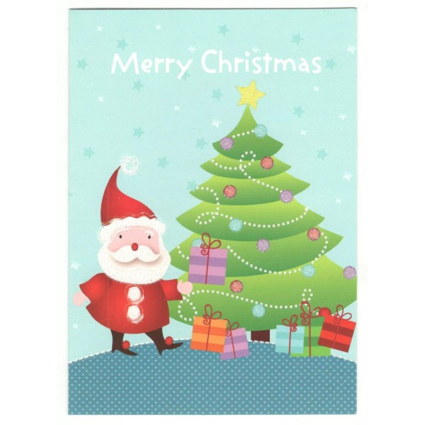 4U FROM ME SANTA MERRY CHRISTMAS Gemstone Greeting Card New