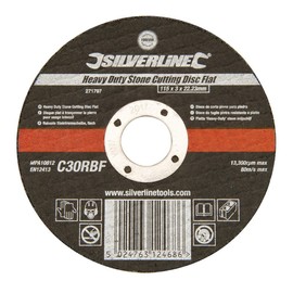 Silverline 271797 Heavy Duty Stone Cutting Disc Flat 115 x 3 x 22.23 mm