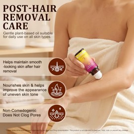 Cyperus Rotundus Oil for Hair Removal – Natural Inhibitor Reduces Unwanted Hair, Soothes Skin, Minimizes Pores, Gentle for All Skin Types, Roll-On Essence, 60ml