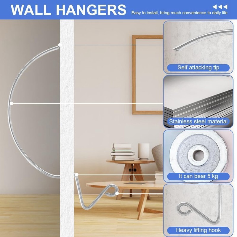 30 Pcs Stainless Steel Monkey Hooks Wall Hooks Without Nails,