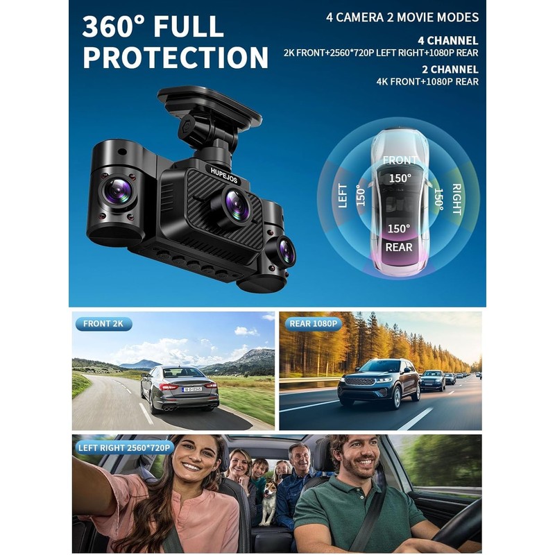 4K Dash Cam, Dashcam Front and Rear, Car Camera 4