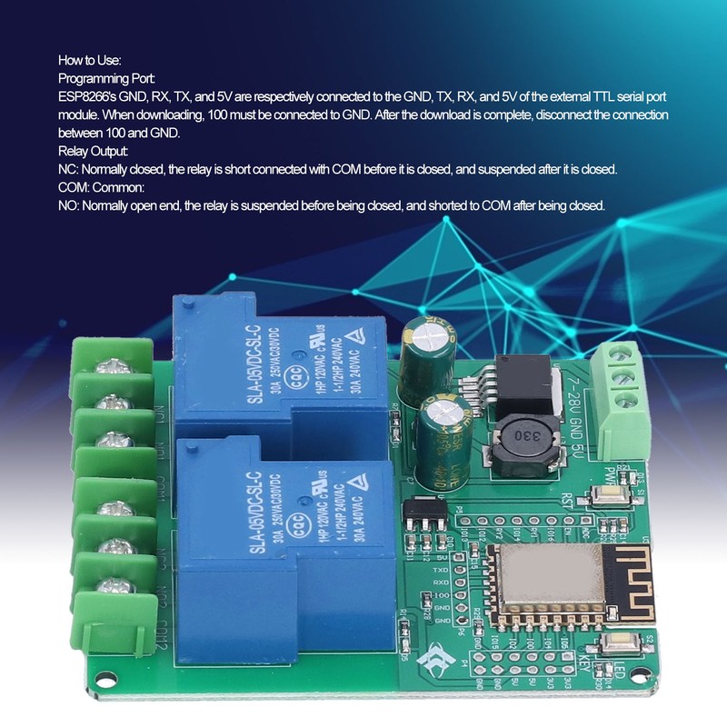 2 Channel Relay Module WIFI 30A ESP8266 Development Board Switch