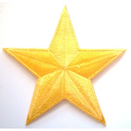 Unbranded BRIGHT YELLOW 3 inch iron on star patch applique kid embellishment - 146