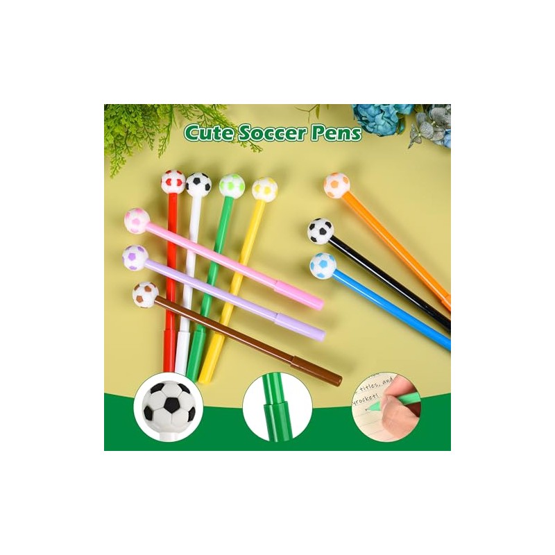 25 Pcs Kawaii Soccer Pens - Fun Gel Black Ink
