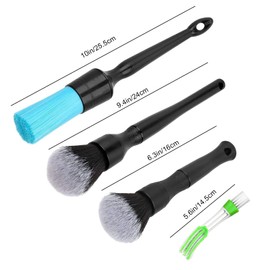 XTDMJ Auto Premium Detailing Pinsel Set, 4 Stück Detailing Pinsel mit Hakenloch zum Aufhängen, Reinigungspinsel für Auto Innenraum, Motorrad, Alufelgen, Möbel