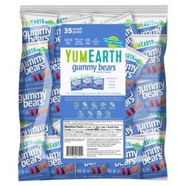 YumEarth Organic Gummy Bears - Fruity Gummy Candy Snack Packs, Gluten Free Snacks for Kids - Allergy Friendly, Non-GMO, No Artificial Dyes - Assorted Flavors, 0.7 oz. (Pack of 35)