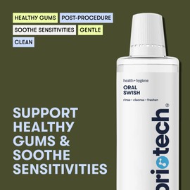 BRIOTECH Oral Swish, Hypochlorous Acid Mouthwash Rinse, Gentle Oral Care Hygiene, Fight Bad Breath, Support Against Plaque, Gum Irritation & Tender Gums, Alcohol & Fluoride Free, 17 fl oz (4 Pack)
