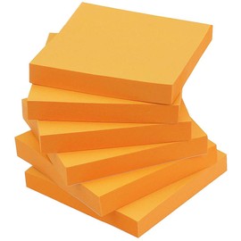 Early Buy 3x3 Sticky Notes Color Self-Stick Notes 6 Pads/Pack (Orange)
