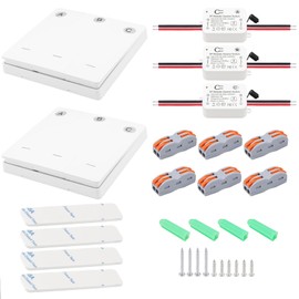 JIUWU 3pcs RF 433Mhz Wireless Remote Control 1 Channel Relay Switch, AC110V AC 90~250V 10A, with 2pcs Included 86 Wall Panel Transmitter No Wiring Required, Remote Control Switch for 3pcs Home Light