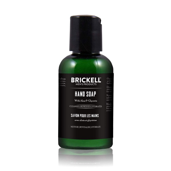 Brickell Men's Hand Soap For Men, Natural and Organic, Moisturizing Liquid Hand Soap, Cedarwood & Rain
