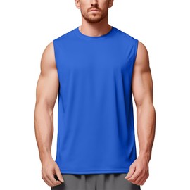 Zengjo Mens Workout Tank Tops Quick Dry Loose Fit for Gym Running Training(Royal Blue,XL)