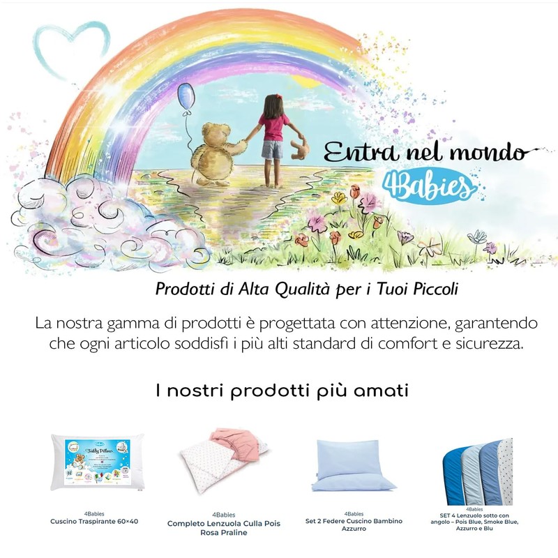 4BABIES - Top sheet for crib - Light blue