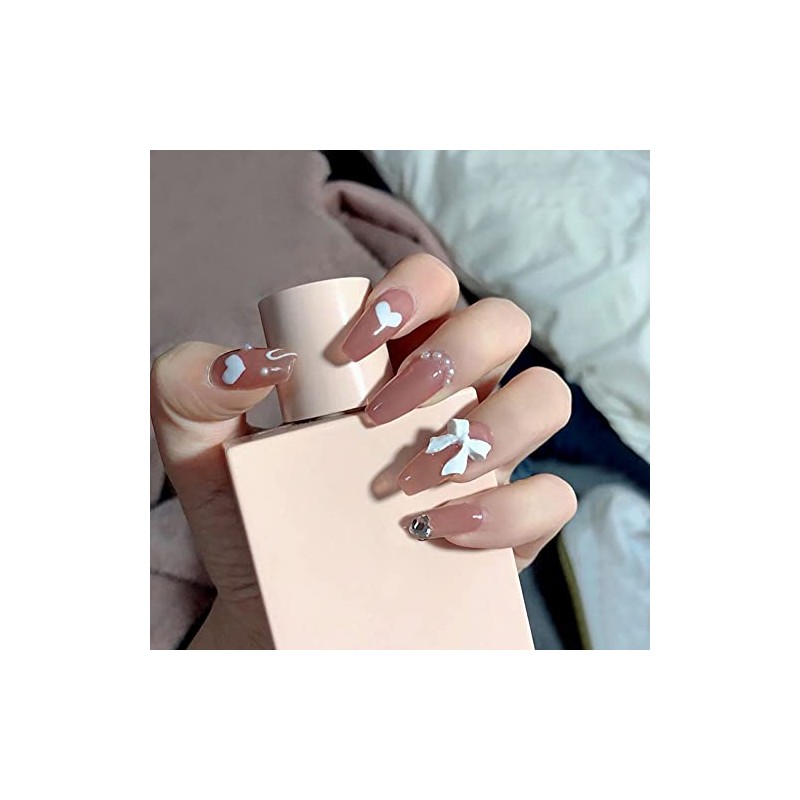 Set of 24 nail tips, 12 different sizes, medium length,