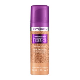 Covergirl Simply Ageless Skin Perfector Essence Foundation, 40 Medium, Tinted Skincare Makeup Hybrid, Sheer Tint, Radiant Finish,Glowy Finish, Vegan Formula, 1.0oz