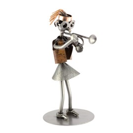 Steelman24 I Nuts and bolts sculpture Female Trumpet Player I Handmade ornaments I Made in Germany I I Metal figurine