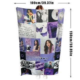 CHENGLI Flannel Olivia Blanket,Singer Olivia Throw Blanket for Couch Singer Olivia Digital Printed Blanket Soft and Comfortable Fleece Blanket Bed Blanket Small Throw Blanket Party Bedroom Decoration