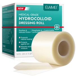 Hydrocolloid Roll for Wound Care(2in x 11.8ft) | Cut-to-Size Medical Grade Hydrocolloid Bandages | Self-Adhesive, Waterproof & Flexible Dressing