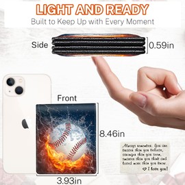 Boys Wallet for Kids, Teen Boy Baseball Wallets 9-12 8-10 8-12, Cool Novelty Leather Bifold Rfid Blocking Purse Coin Pocket Zipper Id Window for Children Men Male Youth Guys Birthday Christmas Gifts