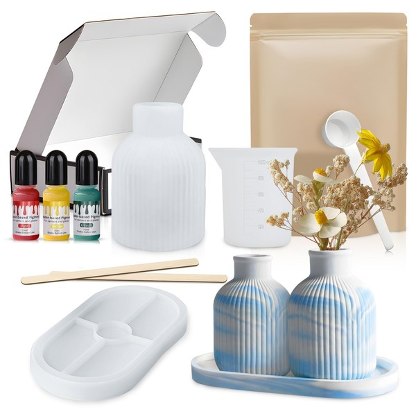 AllisWay Gießpulver Starterset, Reliefgießpulver, Giesspulver Weiss für Silikonformen, Gießpulver Weiß,