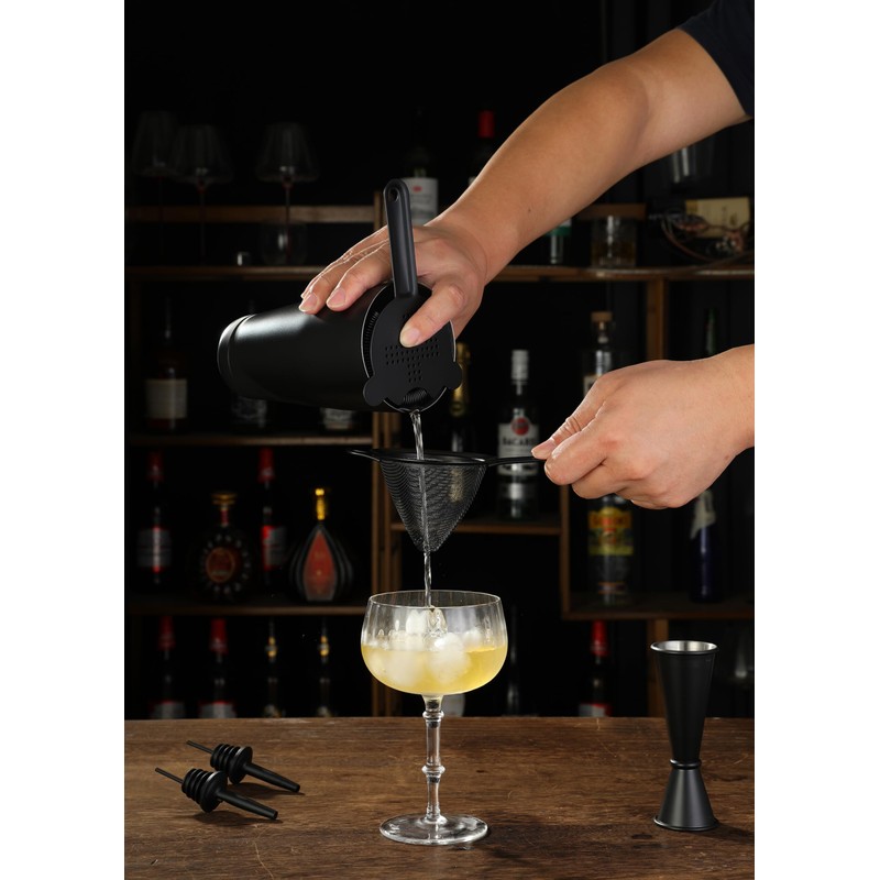 Cocktail Shaker Set - 13-Piece Bar Accessories Kit w/Weighted Boston