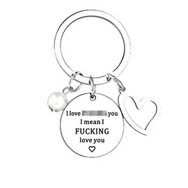 MADHAHEFU Couple Gifts Husband Keychain to My Love Gifts for Her Him BBF Best Friends Birthday Keyring (I Mean I Love You)