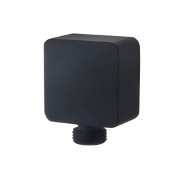 DEOLER Matte Black Wall Supply Elbow for Hand Shower Brass Square Wall Mounted Shower Hose Connector 1/2" NPT Single Hole Fitting for Handheld Shower Head Bathroom Shower System Accessories, lyjtmb060