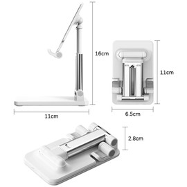 Smartphone Stand, Mobile Stand, Tabletop Smartphone Stand, Foldable, Thin, Lightweight, Anti-Slip, Angle Converting, Highly Adjustable, Convenient Charging, Suitable for Mobile Phones, Tablets, Game
