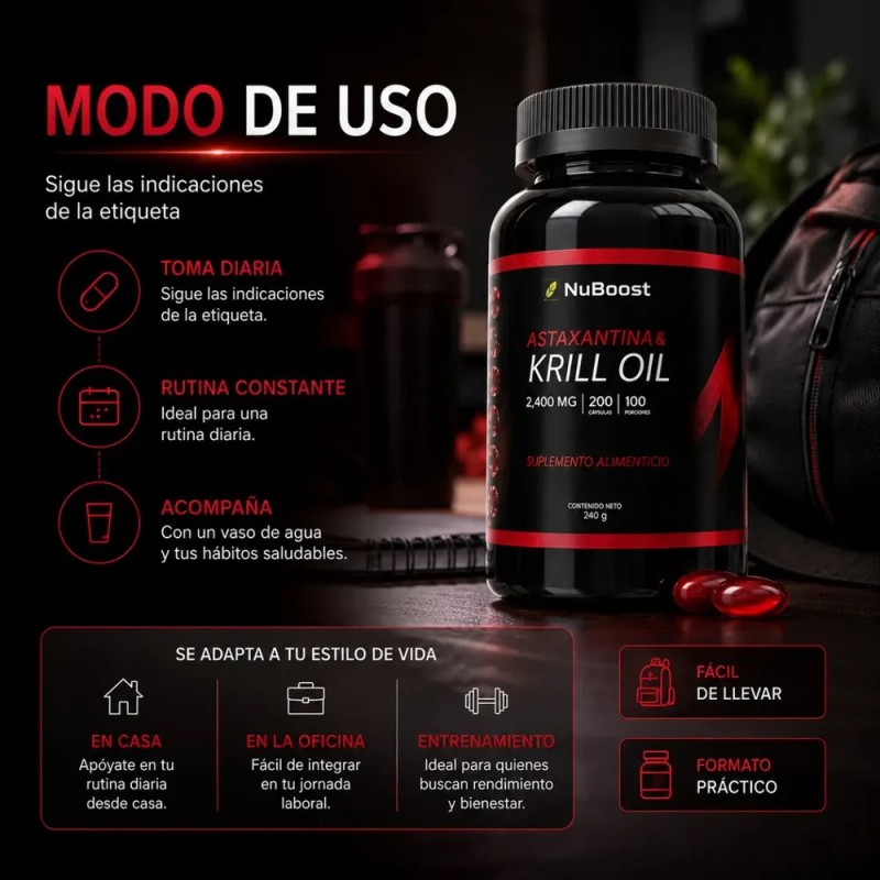 Aceite De Krill Y Astaxantina Para Tu Rutina 2400 Mg