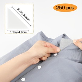 QXCFTW 250 Pcs Collar Stiffeners, Shirt Collar Stiffeners, Collar Stay Stickers, Collar Stays, Collar Edge Anti-Warping Shaper for Men's and Women's Shirts, Polo
