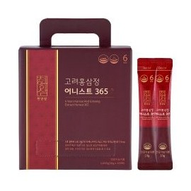 Chunyangsam 6년근 고려홍삼정 어니스트 365 홍삼스틱 10g x 100포 6-Year-Old Korean Red Ginseng Honest 365 Ginseng Sticks 10g x 100 Packs