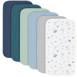 Konssy 6-Pack Muslin Baby Burp Cloths, Large 100% Cotton Burping Clothes, Soft & Absorbent for Newborns, Baby Boys and Girls
