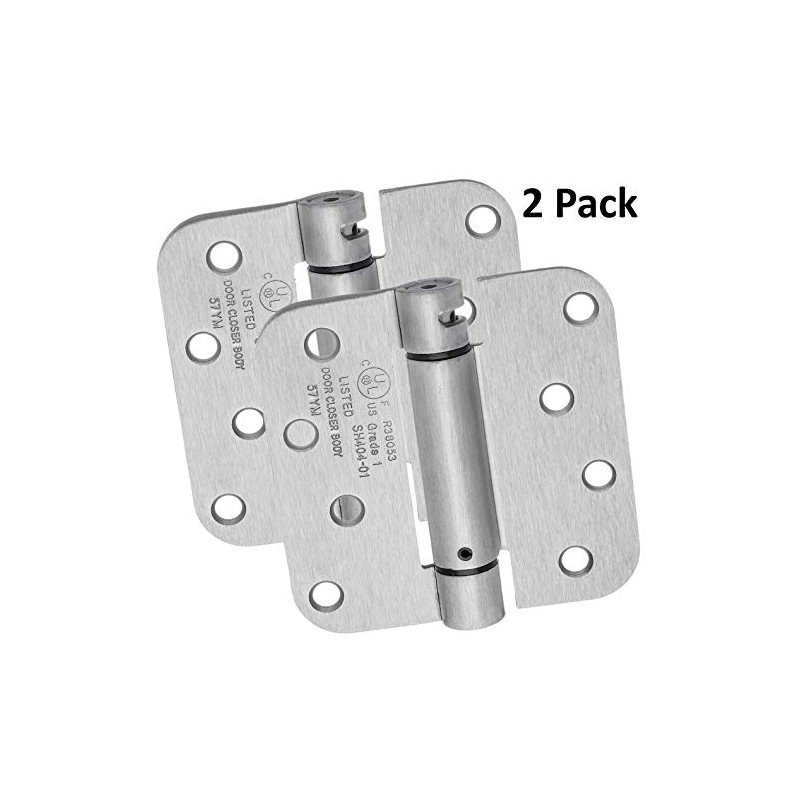Dynasty Hardware Door Hinges, 4-Inch Spring Loaded Self Closing Hinges