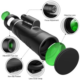 DFlamepower 10X42 HD Clear Dual Focus Monocular Telescope, Compact BAK4 Multi-coated Zoom Optical Lens Scope Ideal for Hunting Camping Hiking, Sporting Events black
