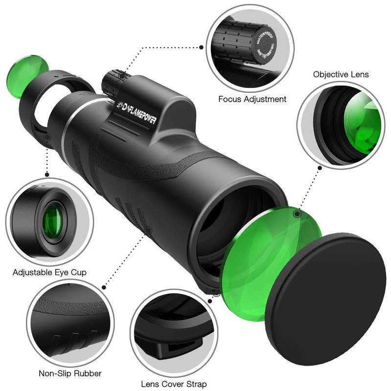 DFlamepower 10X42 HD Clear Dual Focus Monocular Telescope, Compact BAK4