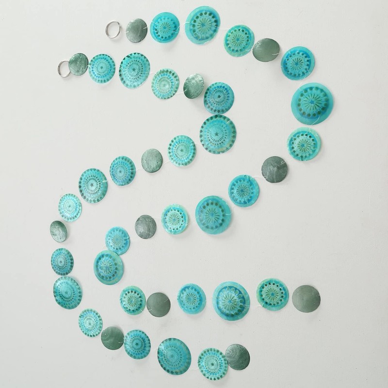 Boltze Capiz Garland Gus Blue Turquoise Green, 1 Piece 2-Way