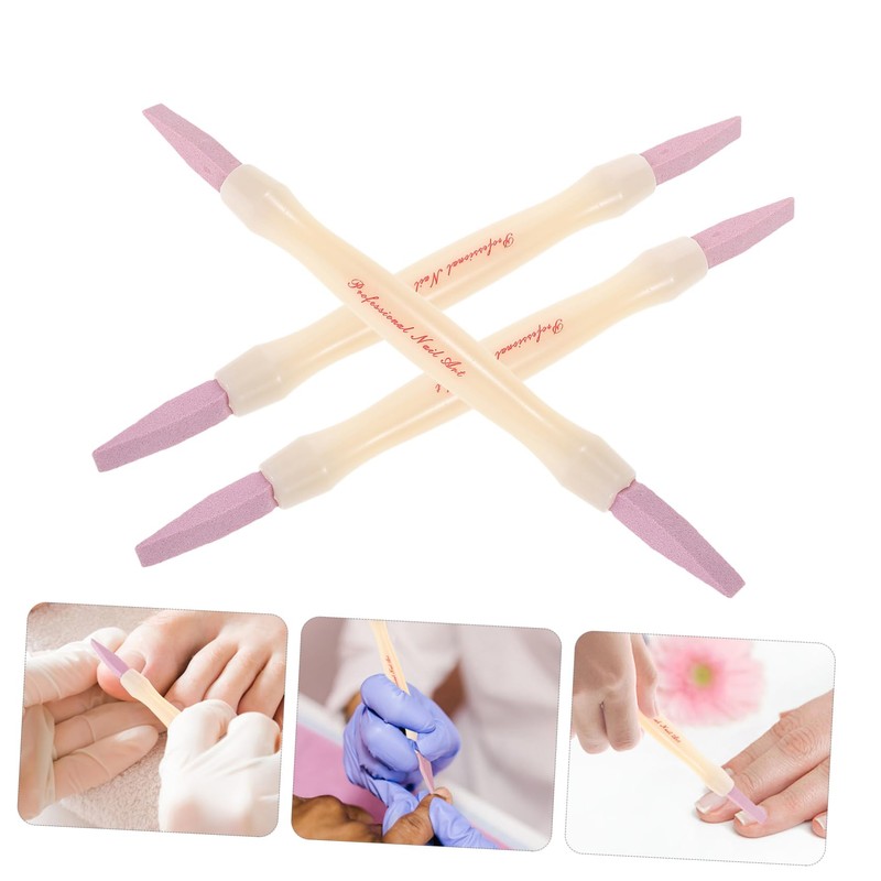 IWOWHERO 3pcs Stone Sanding Nail File Nail Buffer Block Dual-head