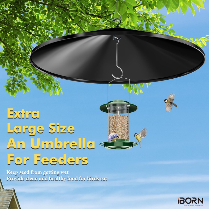 iBorn Squirrel Baffle for Bird Feeder Pole, 19.5” Oversized Squirrel