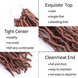 Themishair 18" 8Packs/Lot Wavy Gpysy Locs Crochet Hair Pre-Looped Wavy Faux Locs Synthetic Braiding Hair Nu Locs Freetress Braids Hair Extensions(8Packs/Lot,30)
